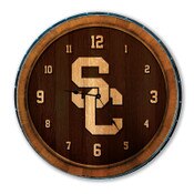 USC Trojans SC Interlock Barrel Head Clock